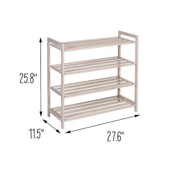 Honey-Can-Do White Wash Bamboo 4-Tier Shoe Rack - Bed Bath & Beyond ...