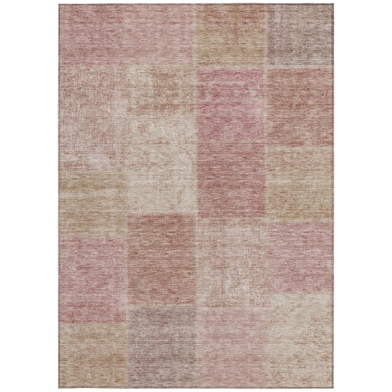 HomeRoots Patchwork Transitional Rectangle Outdoor Rug