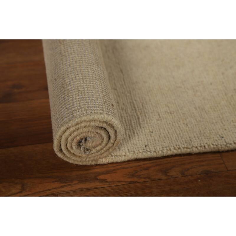 Gabbeh Modern Solid Rug Hand-Knotted Wool Carpet - 1'8"x 3'4"