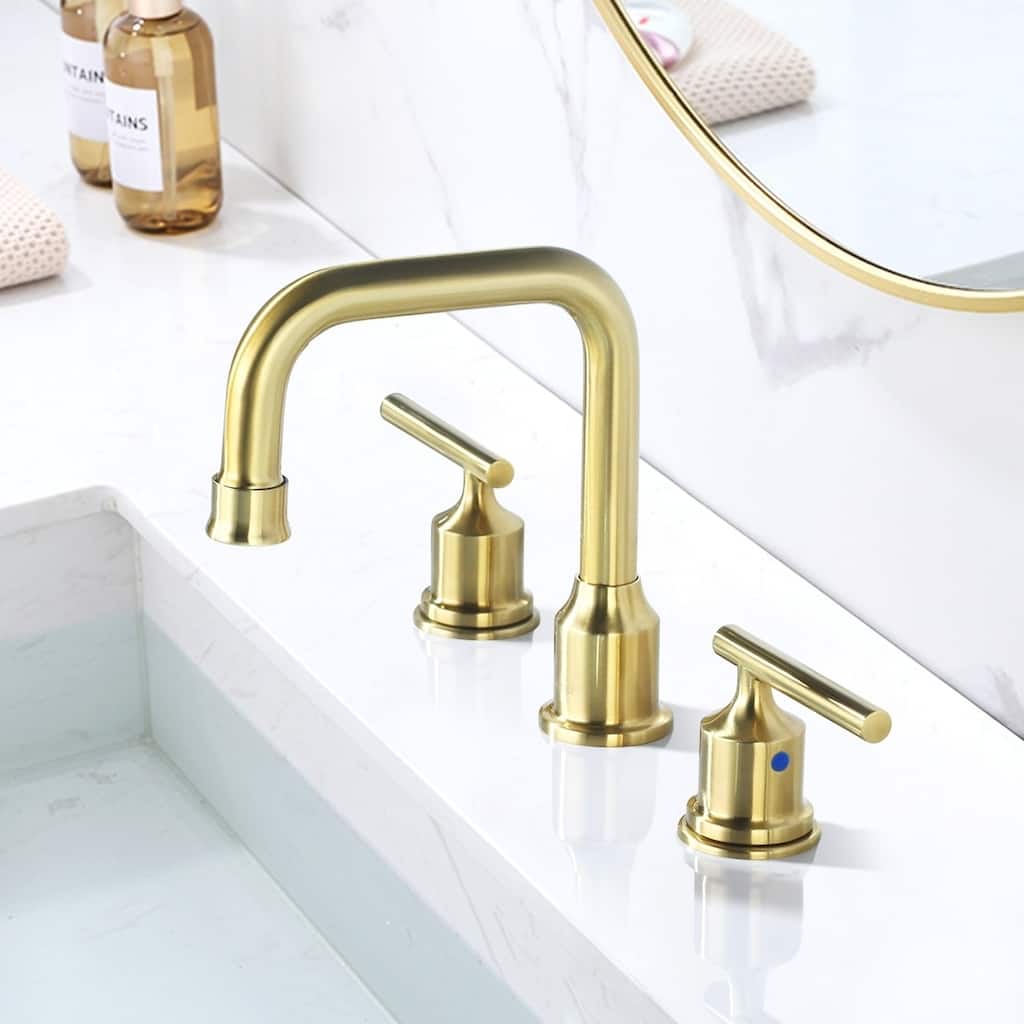 WOWOW Double Handle 8 in. Widespread Bathroom Sink Faucet