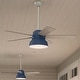preview thumbnail 1 of 25, Hunter 52" Mill Valley Outdoor Ceiling Fan with LED Light Kit and Pull Chain - Farmhouse, Industrial, Rustic - DAMP RATED! Indigo Blue