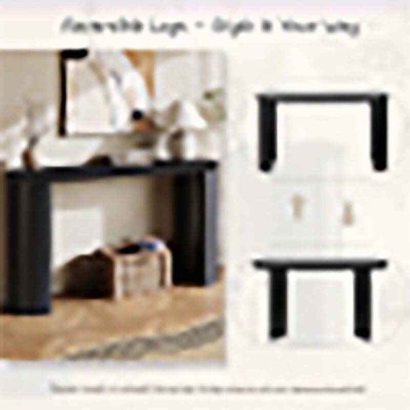 Vintage Console Table with Beaded Trim and Reversible Curved Legs