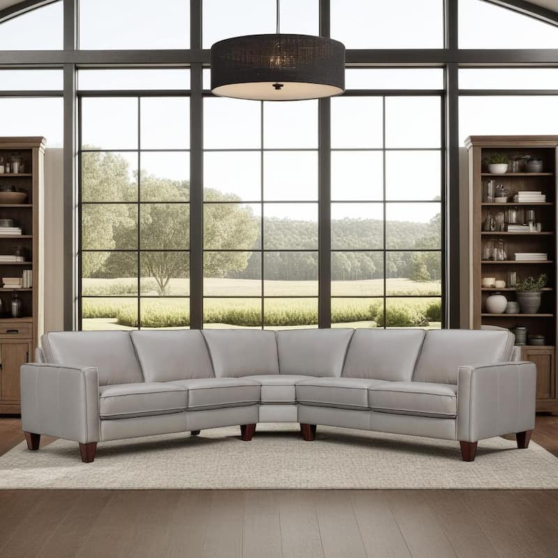 Summit Leather 3 Piece L-Shape Sectional Sofa by Armen Living