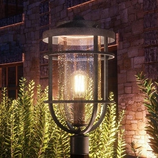 Luxury Nautical Outdoor Post Light 19 25 H X 10 W With Luxury Nautical Outdoor Post Light 19 25 H X 10 W With Style Cage Design Black Sand Finish Free Shipping Today