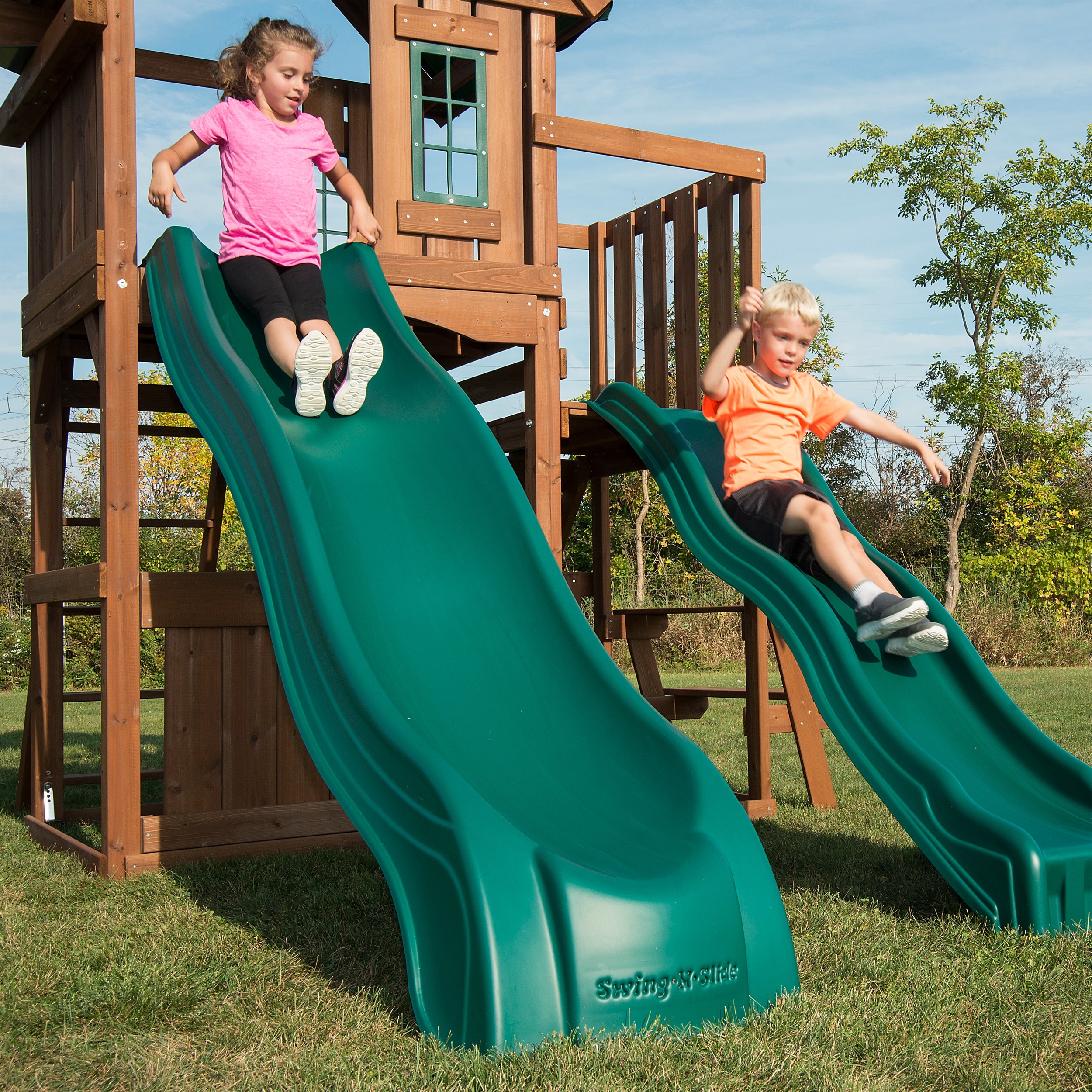 Swing-N-Slide Willows Peak Deluxe Wood Outdoor Swing Set - On Sale
