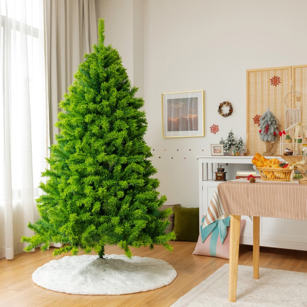 Gymax 4.5/6.5/7.5 FT Verdant Artificial Christmas Tree Hinged Green - See Details