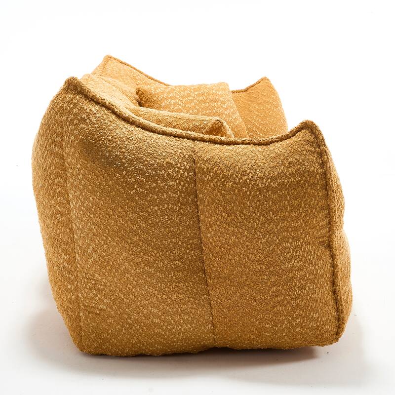 73.2" Chenille Oversized Beanbag Sofa Chair with High-Resilience Foam, Armrests and Handles