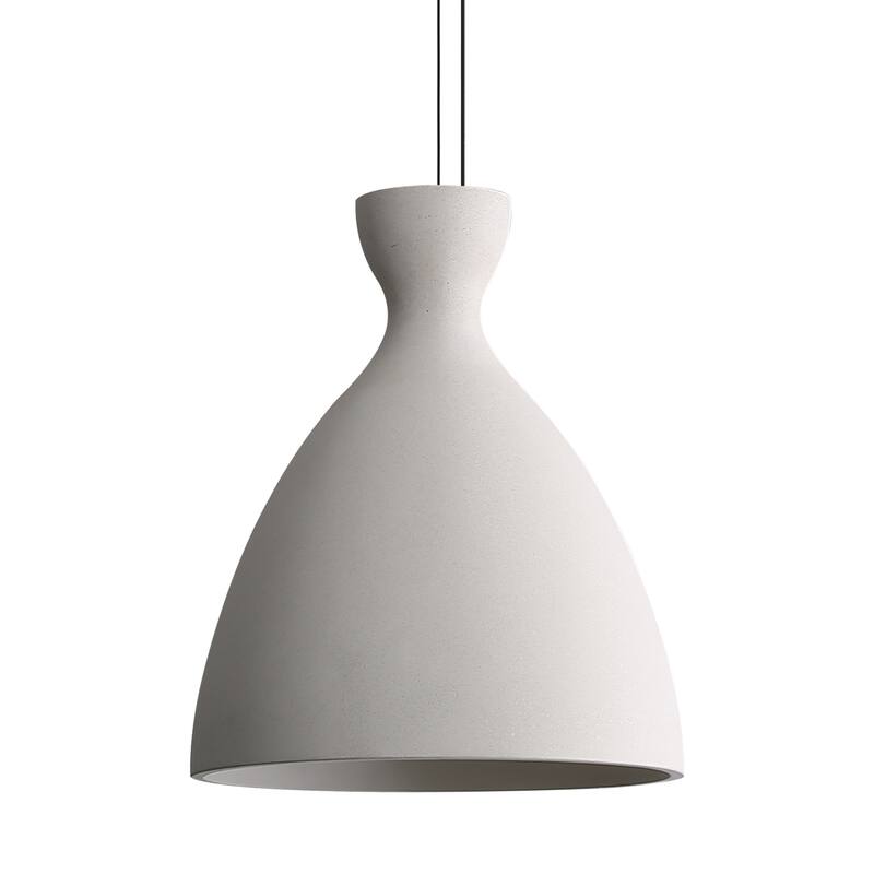 Golden Lighting Aethera 14in Integrated LED Pendant in White Sandstone Cement - Gold