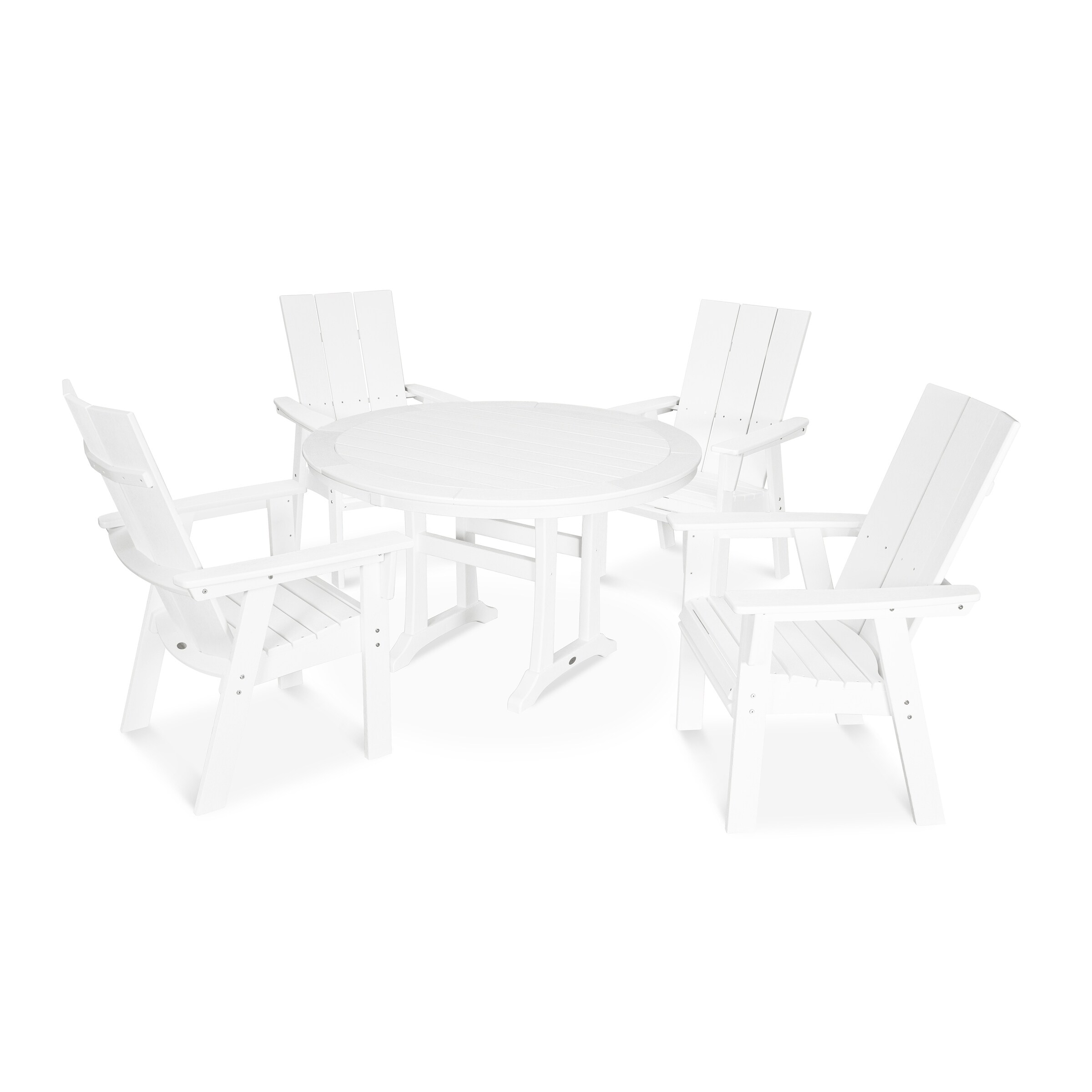POLYWOOD Modern Adirondack 5-Piece Nautical Trestle Dining Set