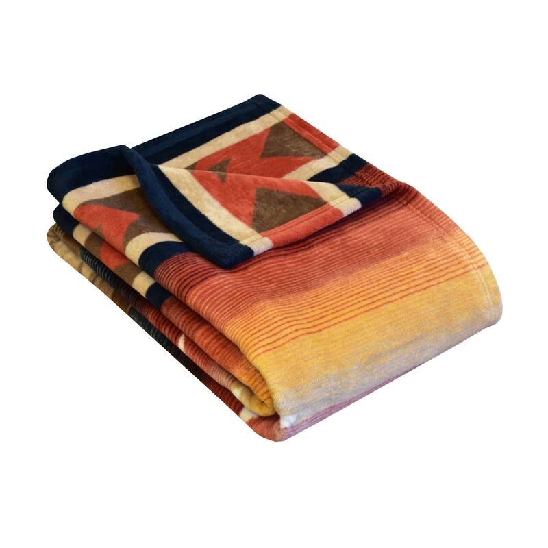 Vibrant Southwestern Throw Blanket Carrizo by IBENA