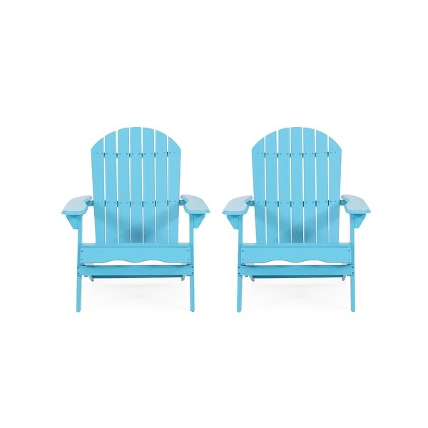 Hanlee Outdoor Rustic Acacia Wood Folding Adirondack Chair (Set of