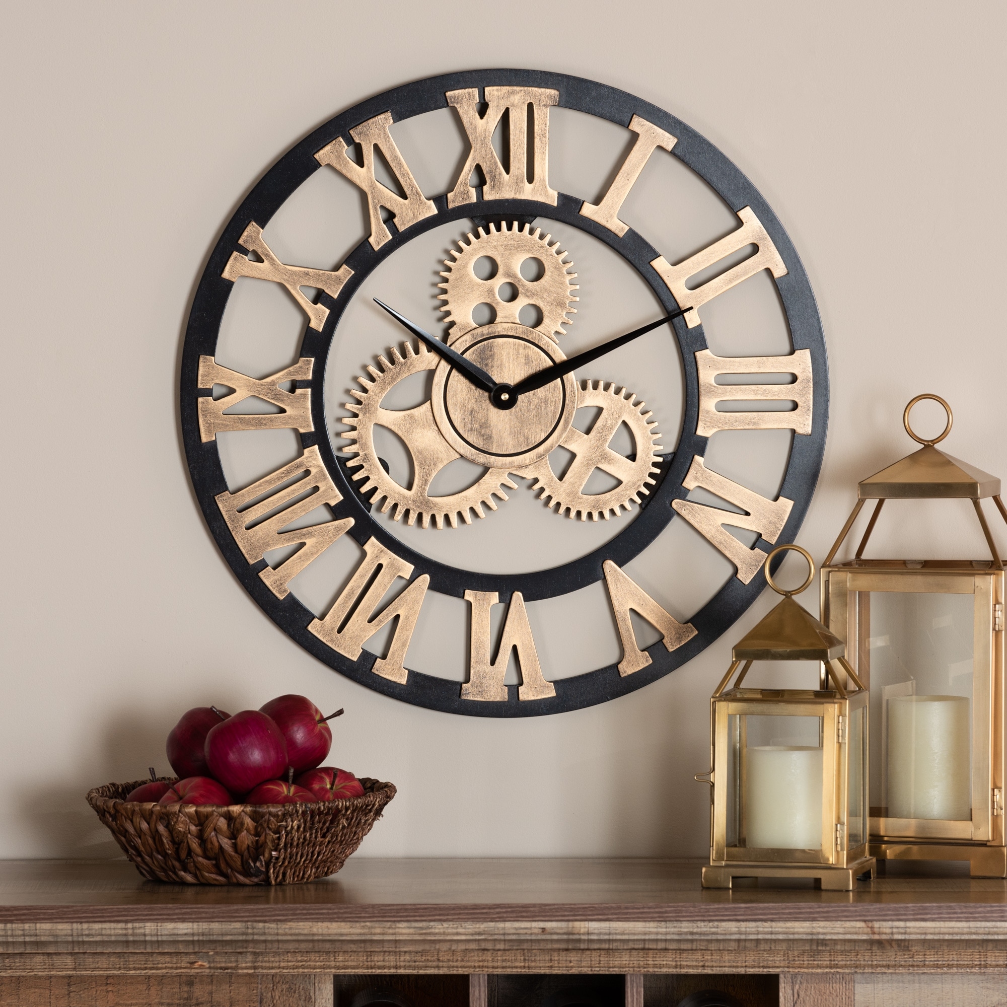 Randolph Industrial Vintage Style Wood Wall Clock - On Sale - Bed