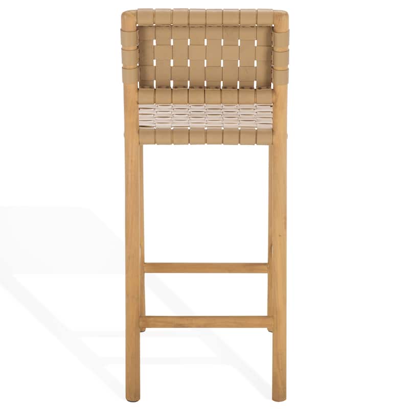 SAFAVIEH Couture Jeremiah Woven Leather 26-inch Counter Stool - 16"W x 19"D x 36"H