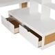 preview thumbnail 7 of 11, Natural+White Full Solid Wood Loft Bed with Desk & Drawers