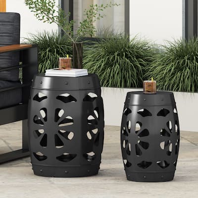 Sheila Outdoor Metal Side Tables (Set of 2) by Christopher Knight Home