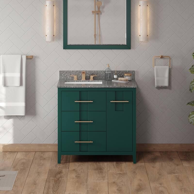 Jeffrey Alexander VKITKAT36R-MARBLE Katara 36" Free Standing Vanity