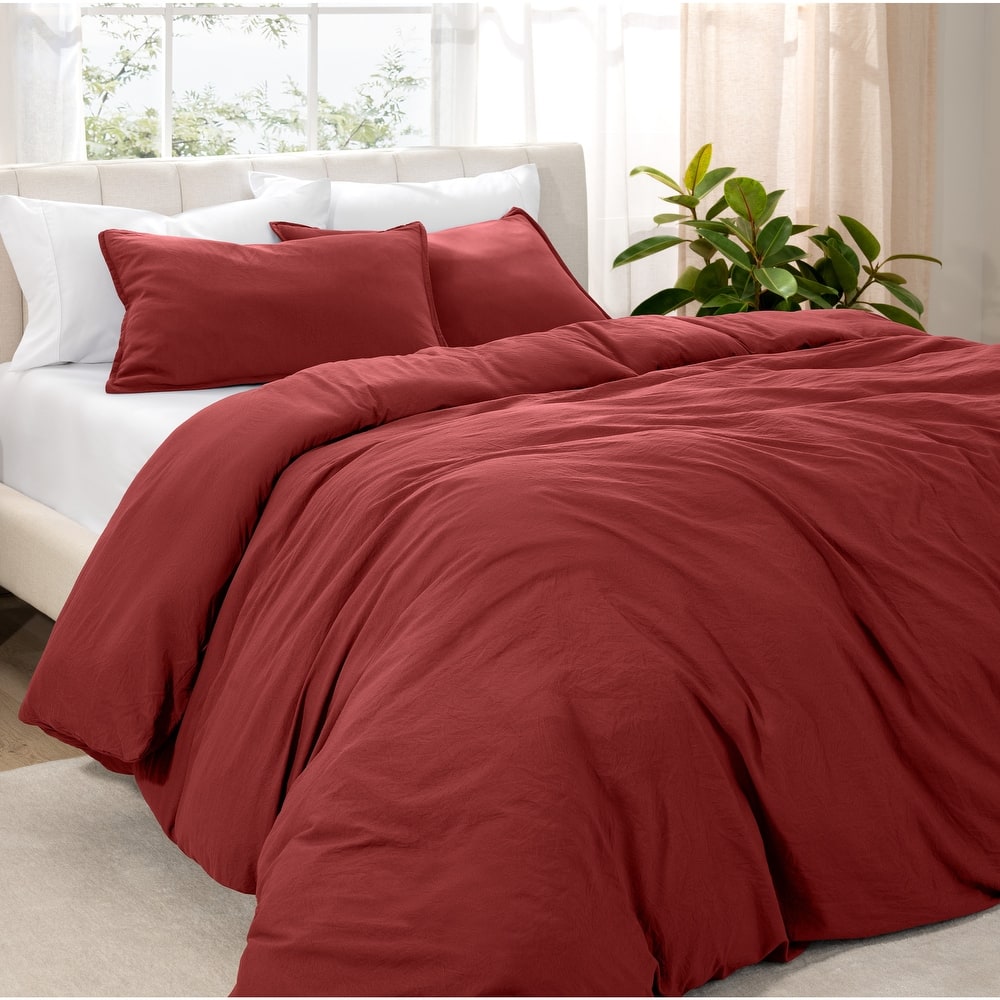 Bare Home Premium Washed Microfiber Duvet Cover and Sham Set