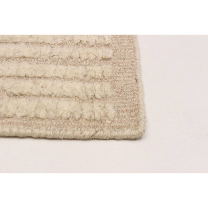 ECARPETGALLERY Hand-knotted Tangier Cream Wool Rug - 5'3 x 7'8