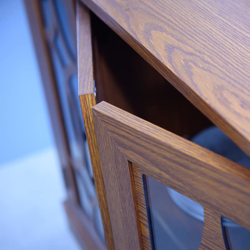 Spacious size sideboard 3 clear tempered glass doors buffet with adjustable shelf