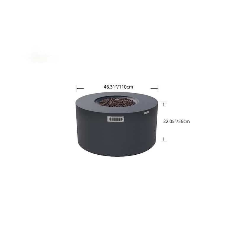 Sol Living Pacaya Round Propane Fire Pit 45,000 BTUs - 43 x 43 Inches - 43 x 43 in.