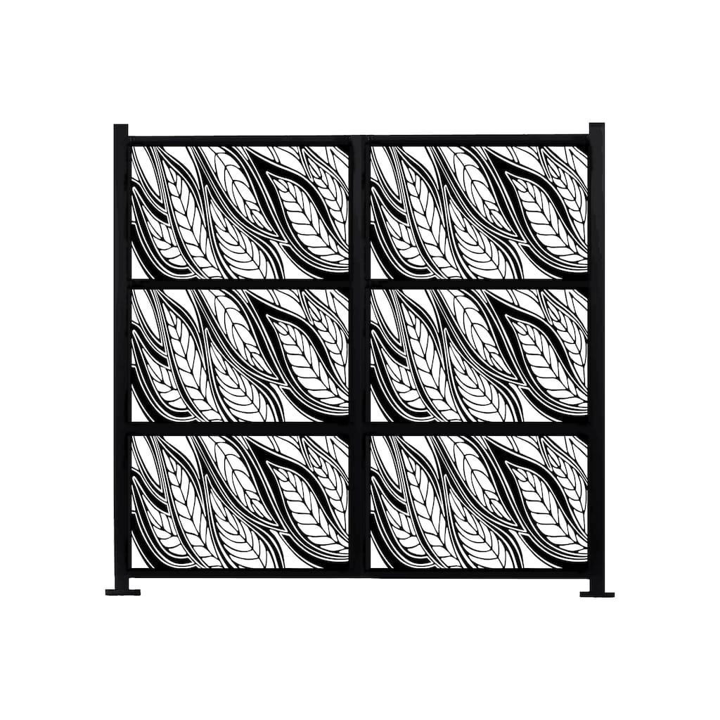 HighlanderHome Freestanding Modular Metal Privacy Screen, 6FtX 8Ft