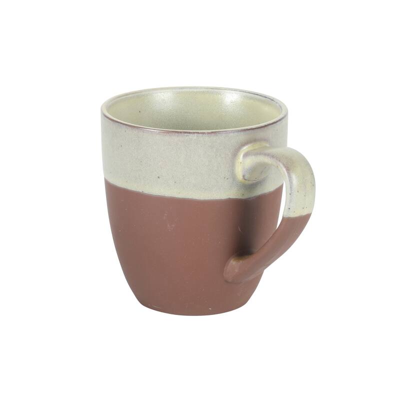 Gibson Elite William Crest 4 Piece Coffee Mug Set, 15oz Stoneware Cups, Reactive Glaze Finish, Round Large Coffee Mugs