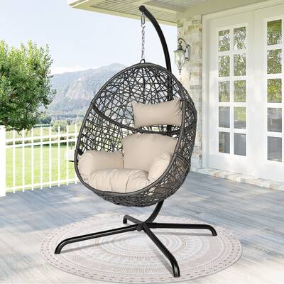 FINCATI Outdoor Oversized Egg Chair, 450 lbs Indoor Luxury Swing Egg Chair, Extra-large Egg Chair Swing, Swing Chair with Stand