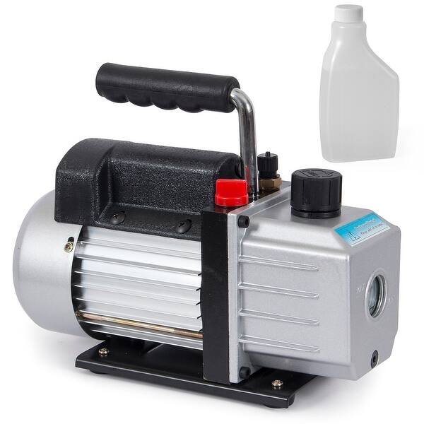 Shop Arksen Single Stage Rotary Vane Vacuum Pump 1 3 Hp 4 Cfm Black Overstock 15912113
