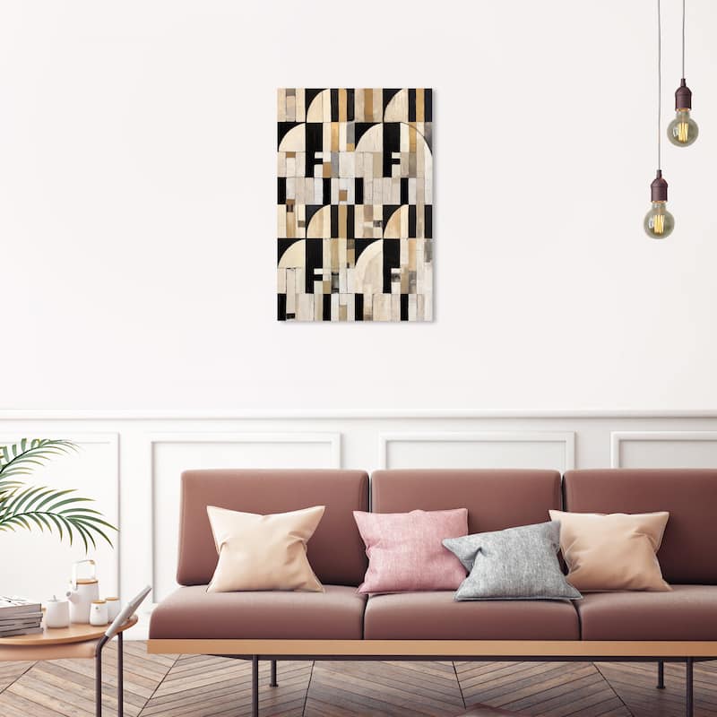 Wynwood Studio Canvas Abstract Klimt Abstract White and Cream White Modern & Contemporary Wall Art Canvas Print - 30 x 20