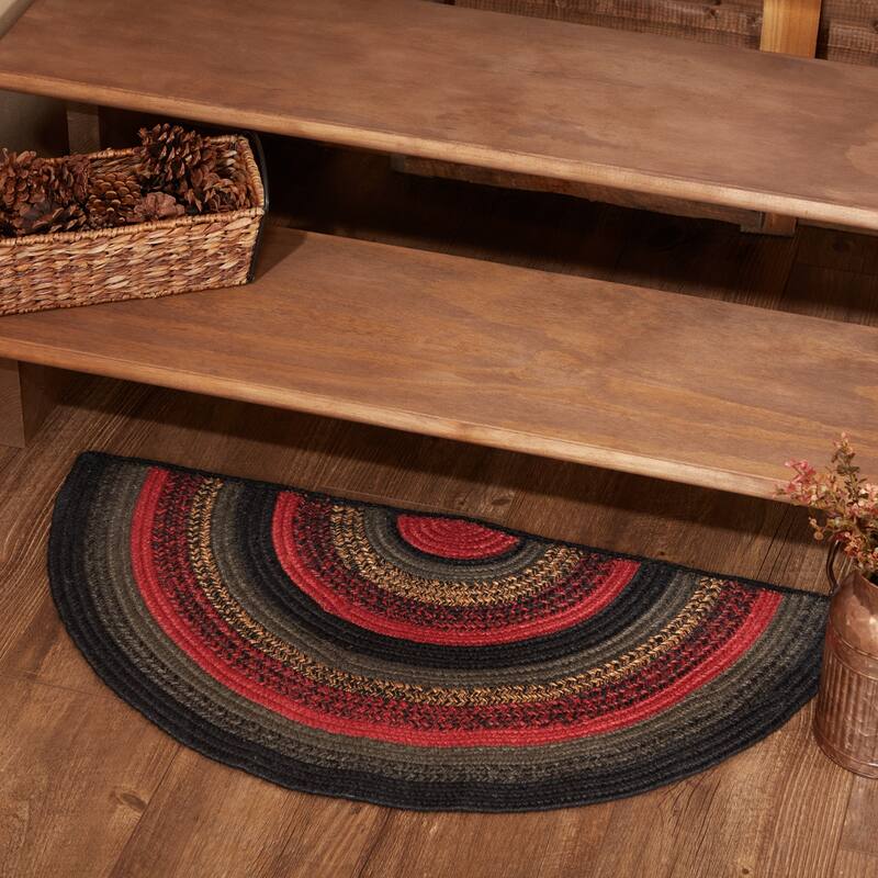 Cumberland Jute Rug Half Circle w/ Pad 16.5x33 - 16.5" x 33" Half Circle