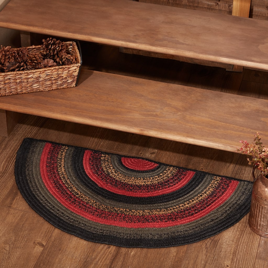 Cumberland Jute Rug Half Circle w/ Pad 16.5x33 - 16.5" x 33" Half Circle