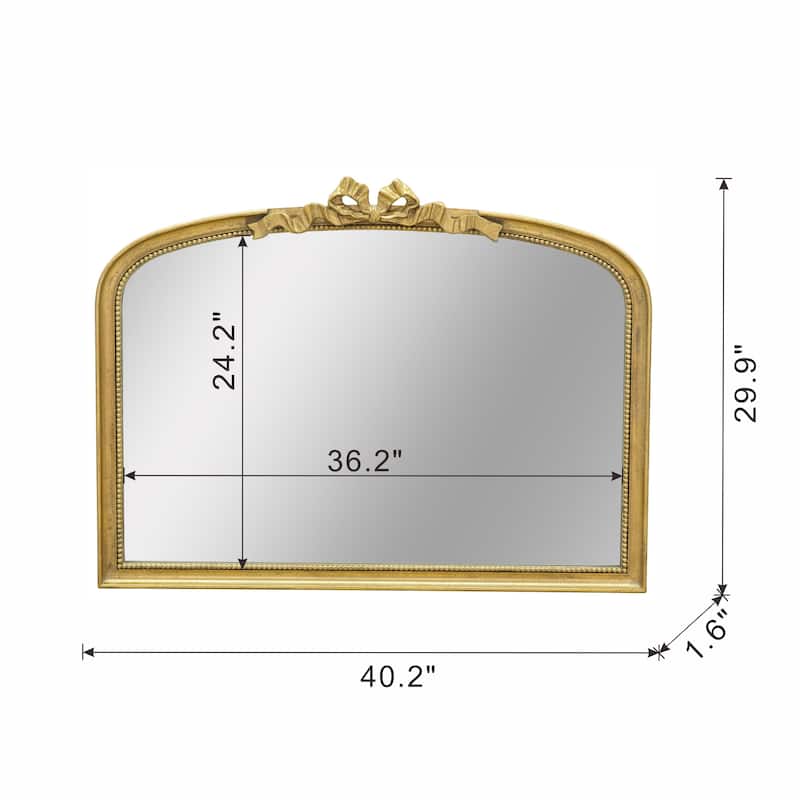 40.2" x 29.9" Baroque Style Gold Arch Mirror