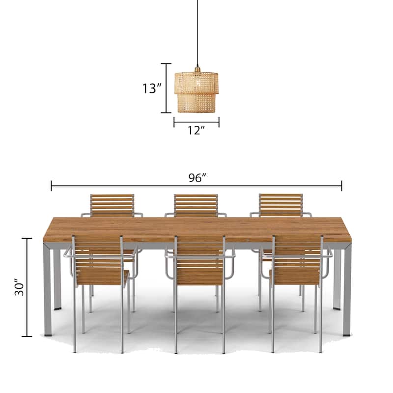 Kimika River of Goods Tan and Gold Rattan and Metal 12-Inch Pendant Light with Adjustable Hanging Cord - 12" x 12" x 15/80"