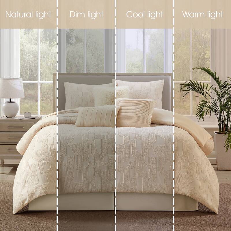 Nanshing Tate 7 Piece Textured Modern Comforter Set