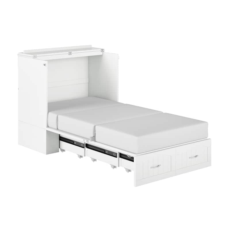 Southampton Murphy Bed Chest with Mattress & Built-In Charger