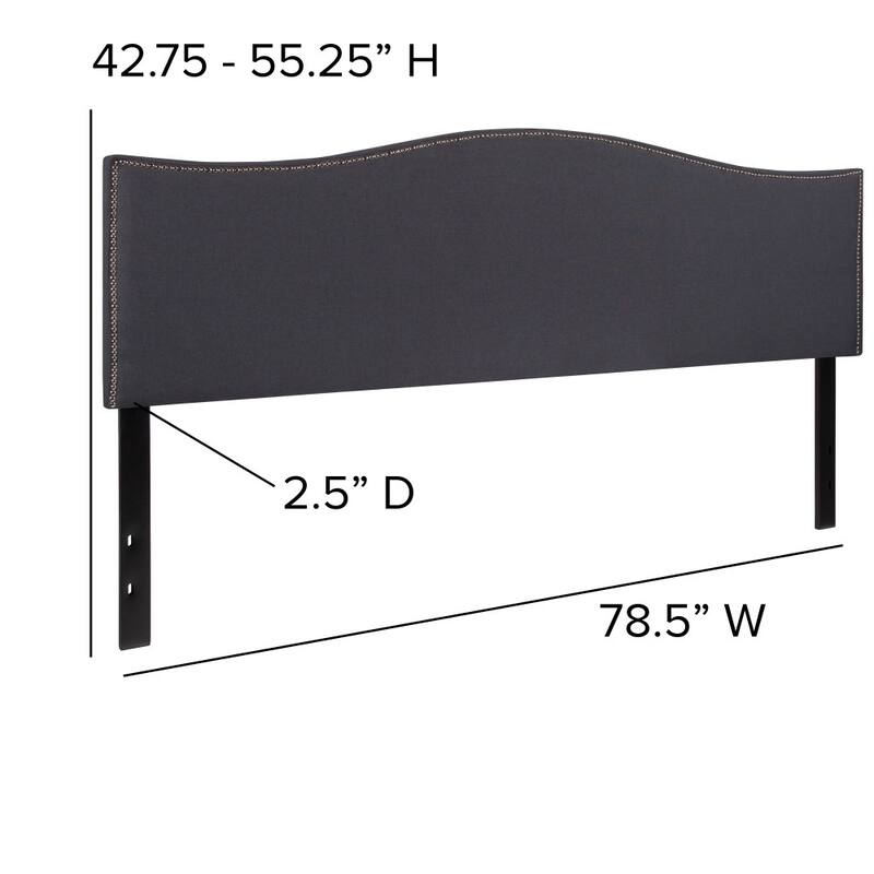 Arched Upholstered Headboard with Nailhead Trim