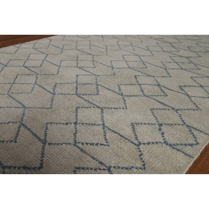 Contemporary Moroccan Oriental Area Rug Handmade Wool Carpet - 5'0" x 7'11"