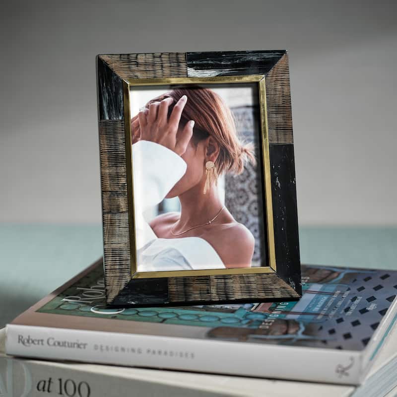 Trosa Horn with Brass Trim Photo Frame-5" x 7"