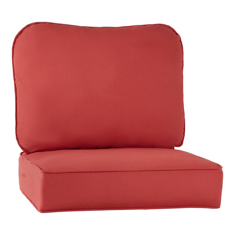 Outdoor 2-Piece Reversible Deep Seat Cushion Set (Cushions Only) - Coral