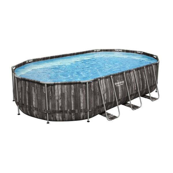 Bestway Power Steel 16' x 10' x 42" Rectangular Above Ground Swimming Pool Set