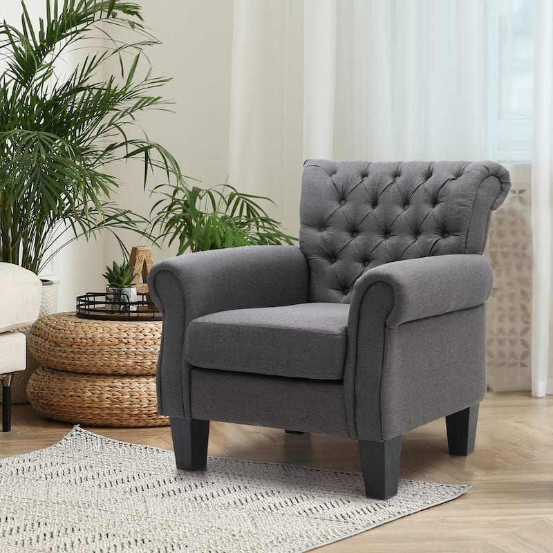 Accent Club Chair Comfortable Single Sofa Chair Indoor Seating with Arms & Padded Seat