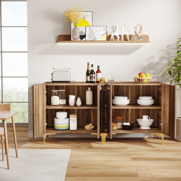 63 Inches Buffet Sideboard Storage Cabinet, Modern Hexagon 63 Inches Buffet Sideboard Storage Cabinet, Modern Hexagon