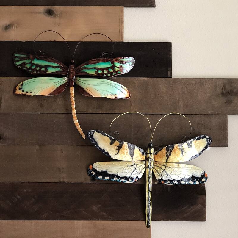 Dragonfly Wall Decor Aqua And Gold