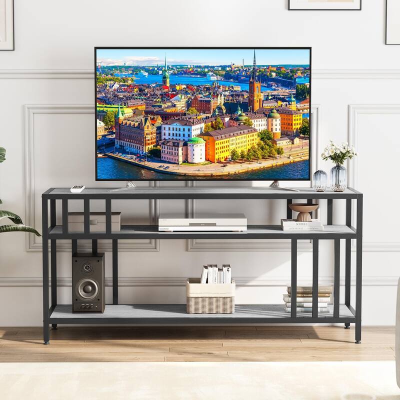 58"/65" TV Stand for TV up to 65/75 Inches - Grey_65" - Grey_65"
