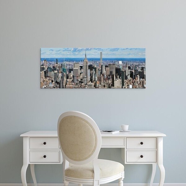 Easy Art Prints Panoramic Images's 'Aerial view of cityscape, New York City, New York State, USA' Premium Canvas Art