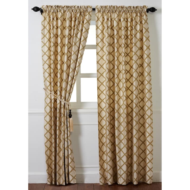 Cottage Home Magalie Gold Silk 96" Drapery Panel - 52 x 96