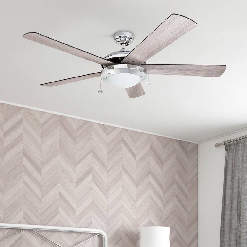 52" Prominence Home Bolivar Farmhouse Ceiling Fan with Light and Pull Chains - 52-inch