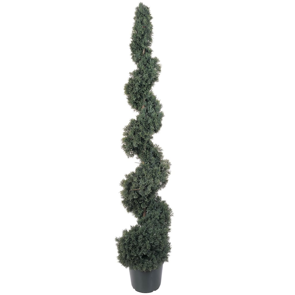Spiral Silk Tree - 5ft Indoor Outdoor Accent - Lush Green Foliage - Decorative Accent Tree - Home Decor - 5ft.