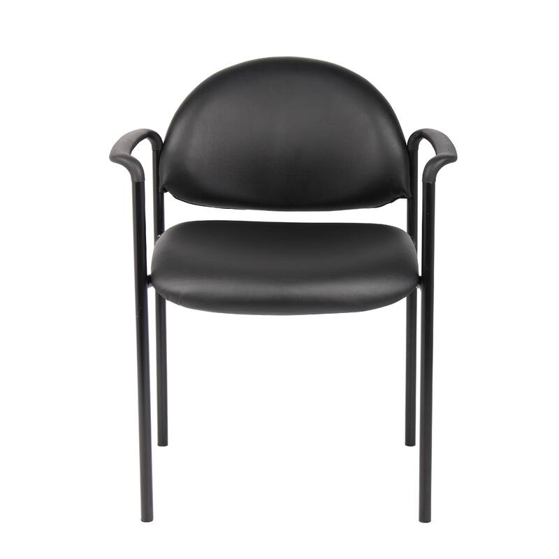 Wade Diamond Stackable Chair, Molded Cap, Waterfall Seat, Black Vinyl