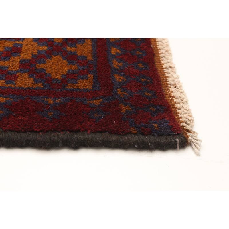 ECARPETGALLERY Hand-knotted Afghan Brown Wool Rug - 3'3 x 4'10